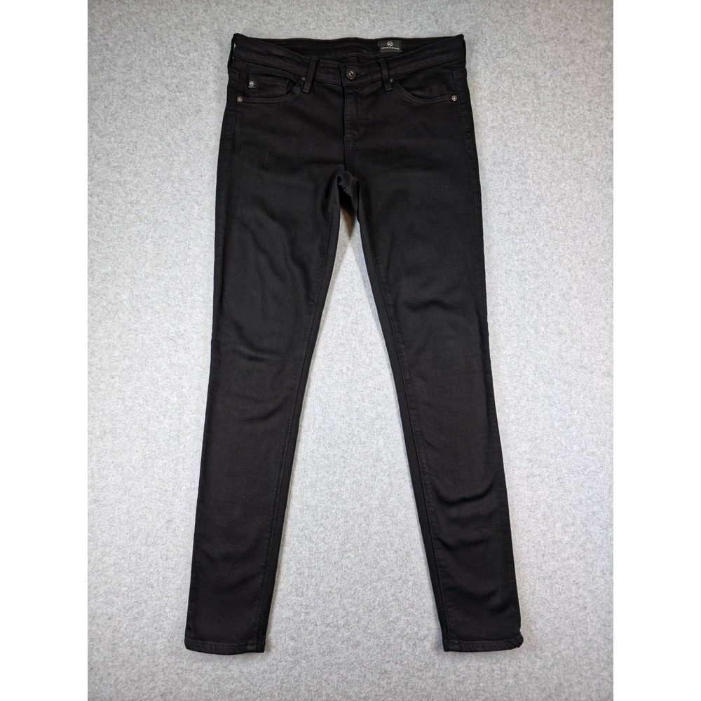 AG Adriano Goldschmied Farrah Skinny Jeans Black Sateen Stretch Size 25R